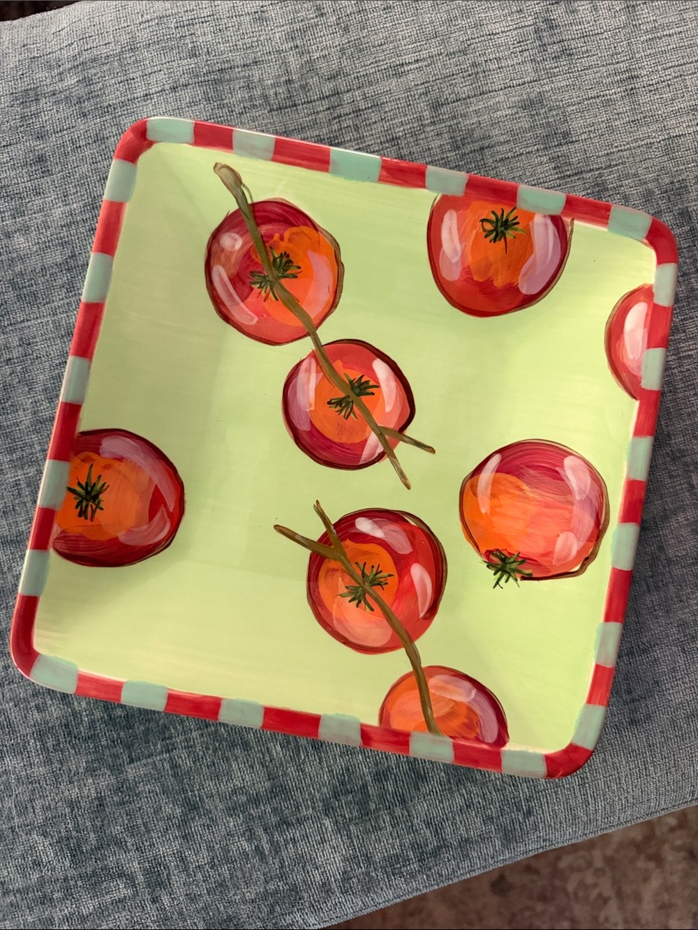 Certified International Droll Too Gaspacho Tomato Serving Tray 9” Square